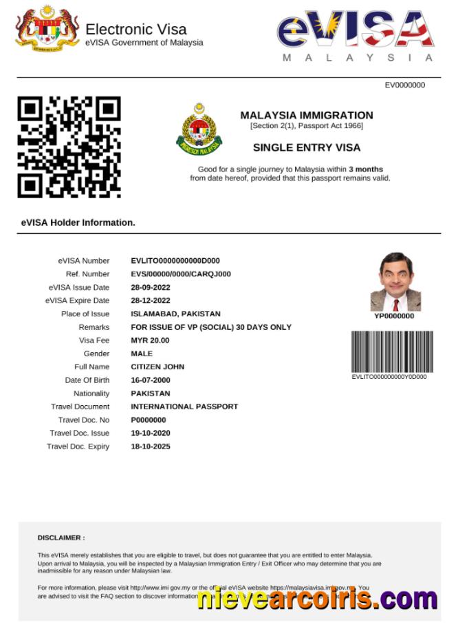 Malaysia e-visa